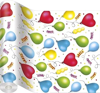 Tischläufer Vlies Centrotavola Palloncini e coriandoli in Tessuto Non Tessuto Perforato/Carnevale/Bambini/Compleanno Bambini 480 x 33 cm