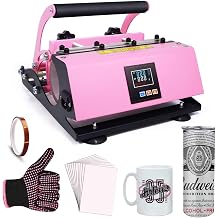 Tumbler Heat Press Machine, Portable Heat Transfer Sublimation Printing Machine, Temperature and Timer Setting, 11oz-30oz DIY Heat Sublimation Transfer with Heat Resistant Tape and Gloves 22cm/20OZ