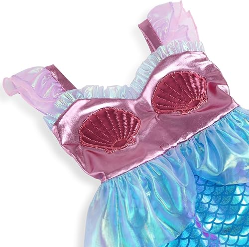 Miniatura 6 de Mermaid Costume for Girls Mermaid Dress Little Girls Princess Dress Up Halloween Cosplay Outfit for Kids 3-8 Years