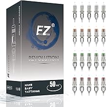 EZ Aghi per Cartucce Tatuaggio Assortite - 50pezzi #10 Misto (3RL 5RL 7M1 9RM) & #12 (7RS) Aghi per Tatuaggi per il Tatuaggio Rotante Macchina Tatuaggio Penna Fornitura