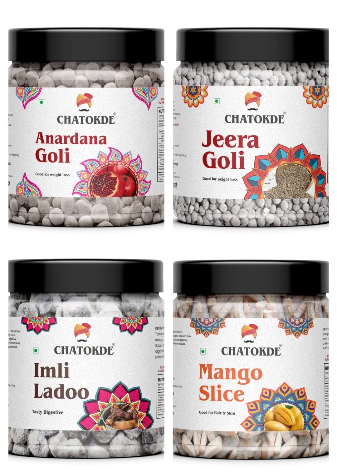 CHATOKDE Mouth Freshner Churan Special Combo Pack of 4 - [Anardana Goli, Imli Ladoo, Jeera Goli - 400g each & Mango Slice Churan - 300g] 1.5kg (B09LT9FDTJ) Amazon Price History, Amazon Price Tracker