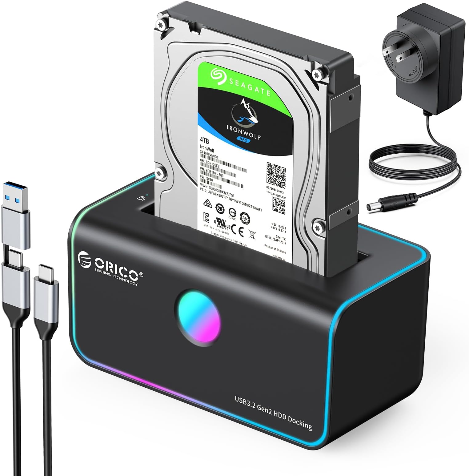 3 5 Zoll Festplattengehäuse Mit Netzteil ORICO Tool-Free 5 Bay USB C 3,5 Zoll Magnetic-Type Festplattengehäuse