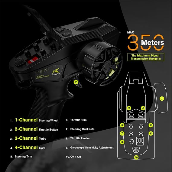 CROBOLL 1/10 Brushless Carbon Fiber RC Drift Cars, Max 50 mph RC Rally Car