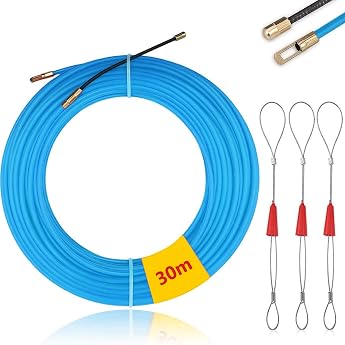 Mis.Moon 30 m Cable Retraction Aid with 3 Guide Springs, &phi;4 mm Retractable Tape, Retractable Wire, Cable Retracting Aids, Fis