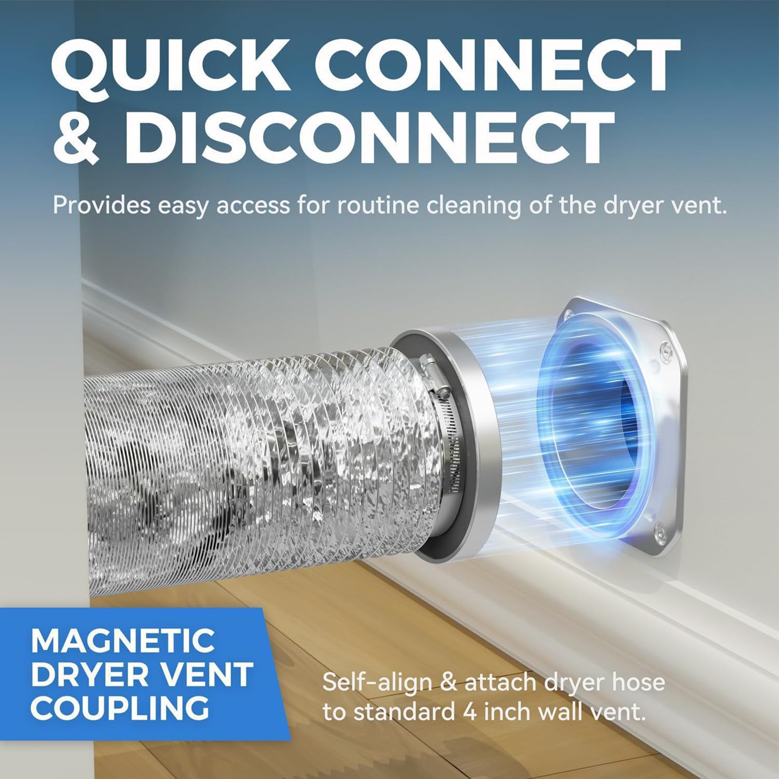 Karlak Kit Conector Rápido de Ventilación de Secadora con Imanes Gran