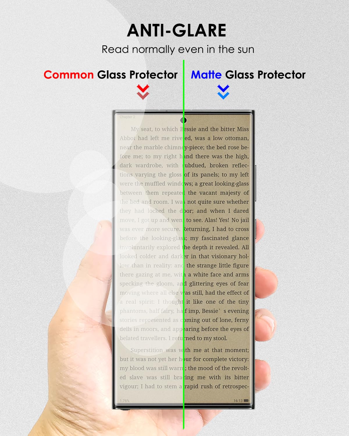 Matt Schutzfolie für Galaxy S23 Ultra - 3 Pack, Panzerglas UV Set, Anti-Glare, Anti-Fingerabdruck, Soft Touch, 9H Kante zu Kante Schutz, Fingerpint-ID Unterstützung