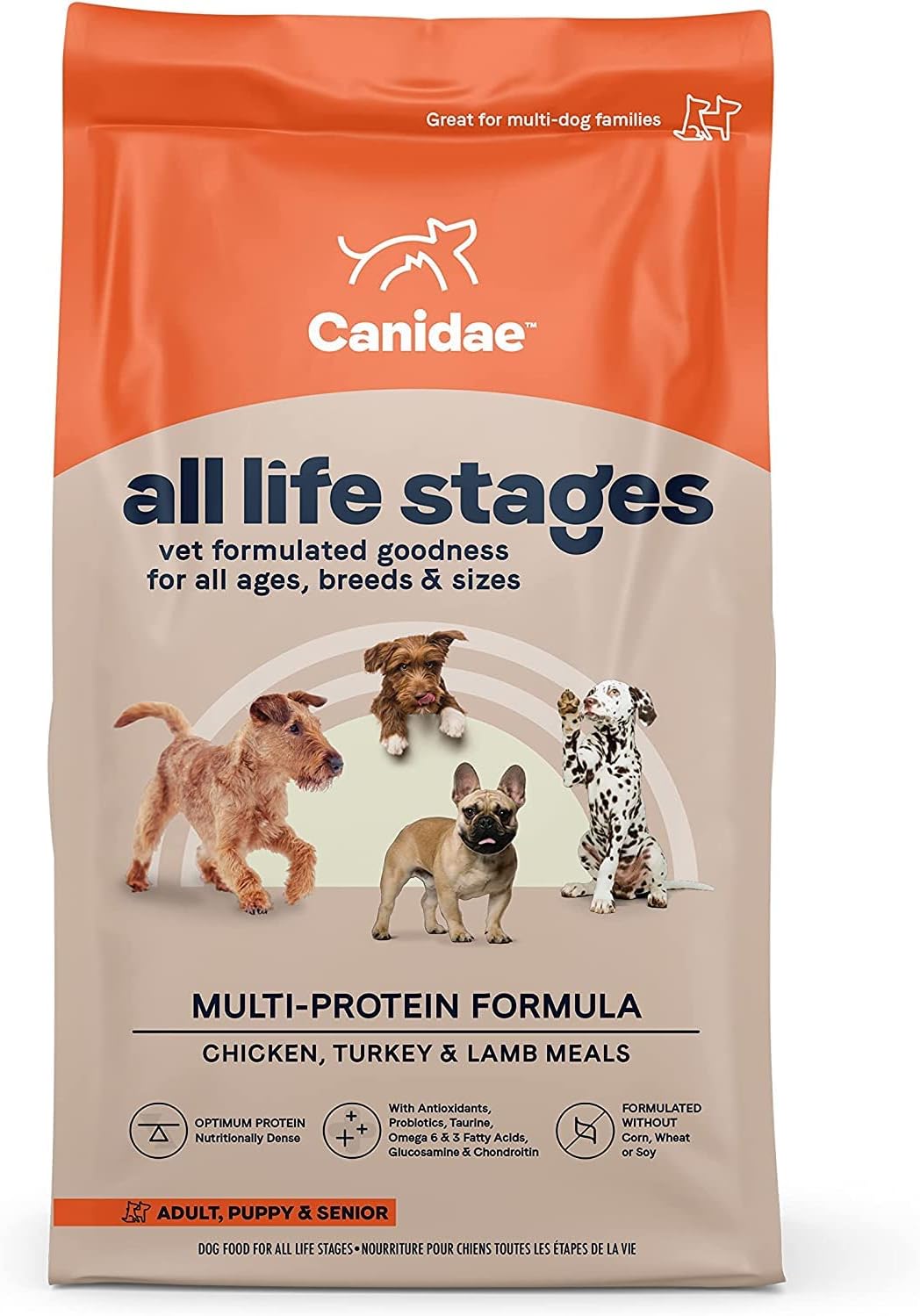 Canidae All Life Stages Premium Dry Dog Food for All Breeds, All Ages, Chicken Meal and Rice Formula (15lb)