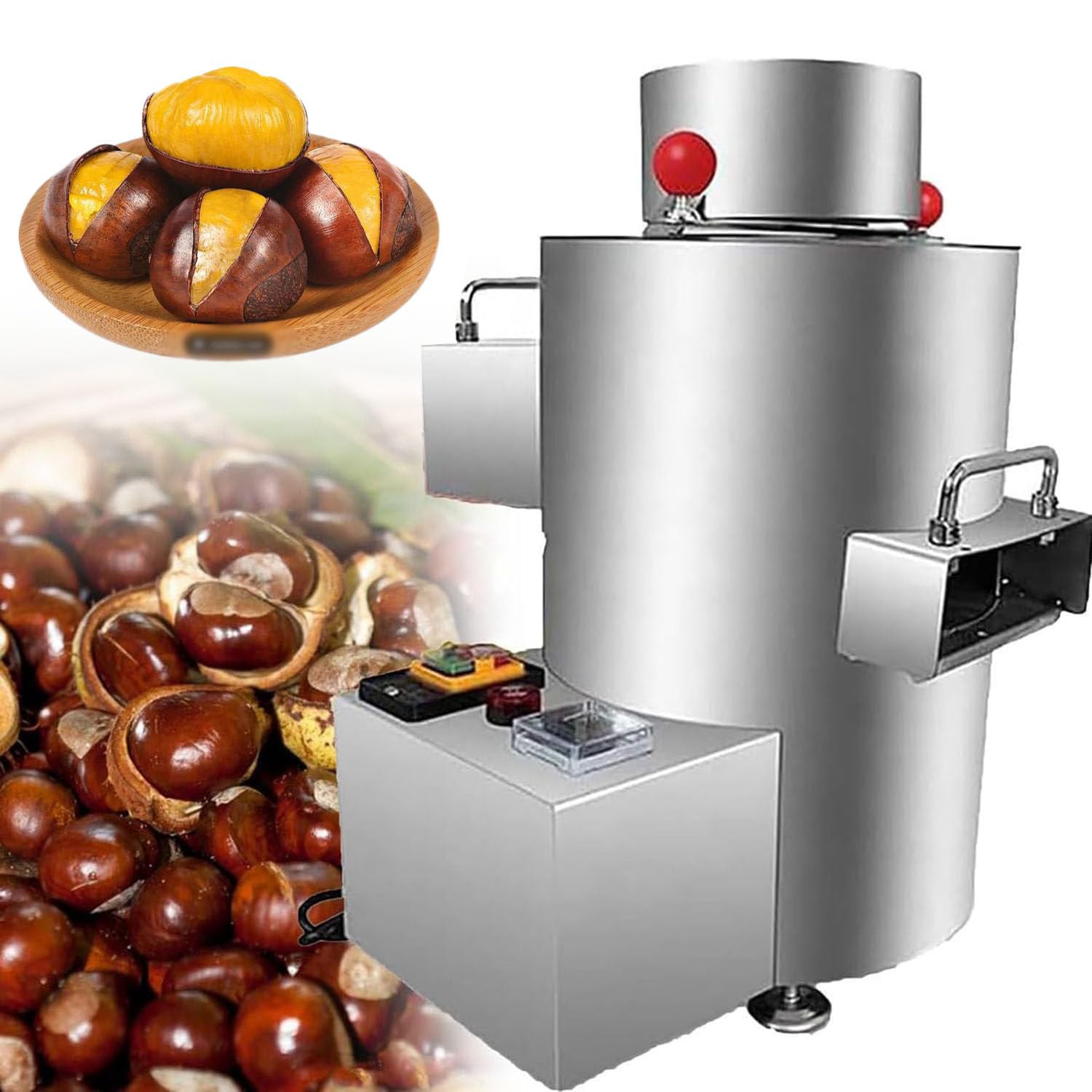 Peladora de castañas - Máquina automática para pelar y abrir castañas, sin dañar las castañas - Capacidad 200 kg/h Velocidad,220Vplug-in