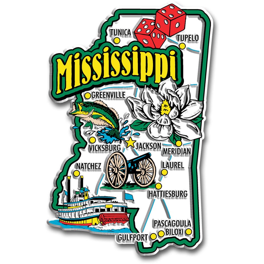 Mississippi Jumbo State Magnet by Classic Magnets, 2.7
