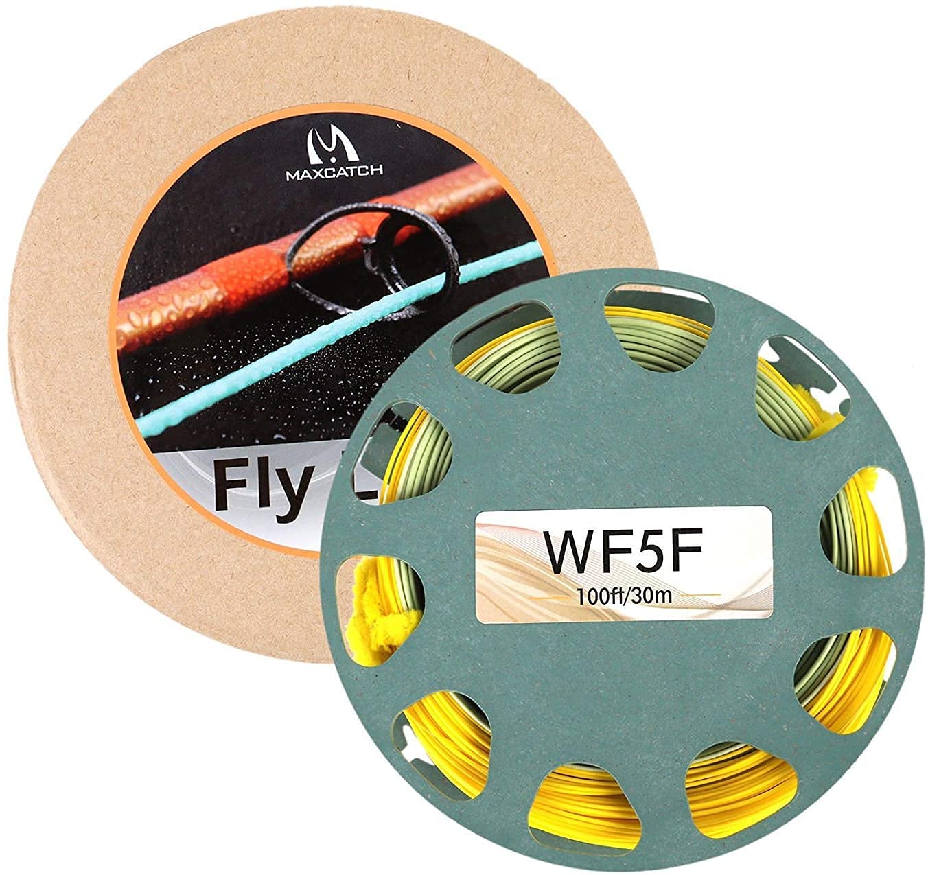 Ligne De Pêche à Mouche 30,5 M – Cône De Poids Avant WF4F à WF8F – Boucles Soudées, Vert Mousse