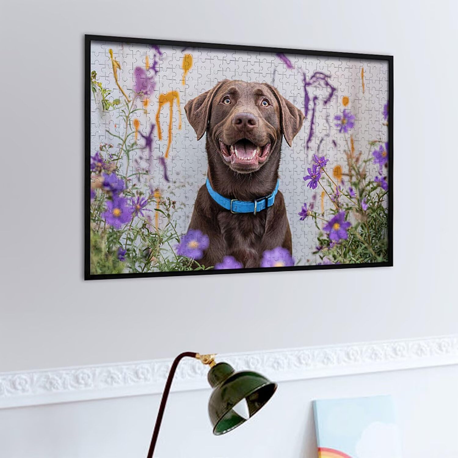 Puzzle 1500 elementów dla dorosłych puzzle dla dorosłych 1500 elementów puzzle wymagające i drażniące mózgi edukacja gra dla całości, prezenty dla mężczyzn, motyw puzzli: (kwiat pies) h-368