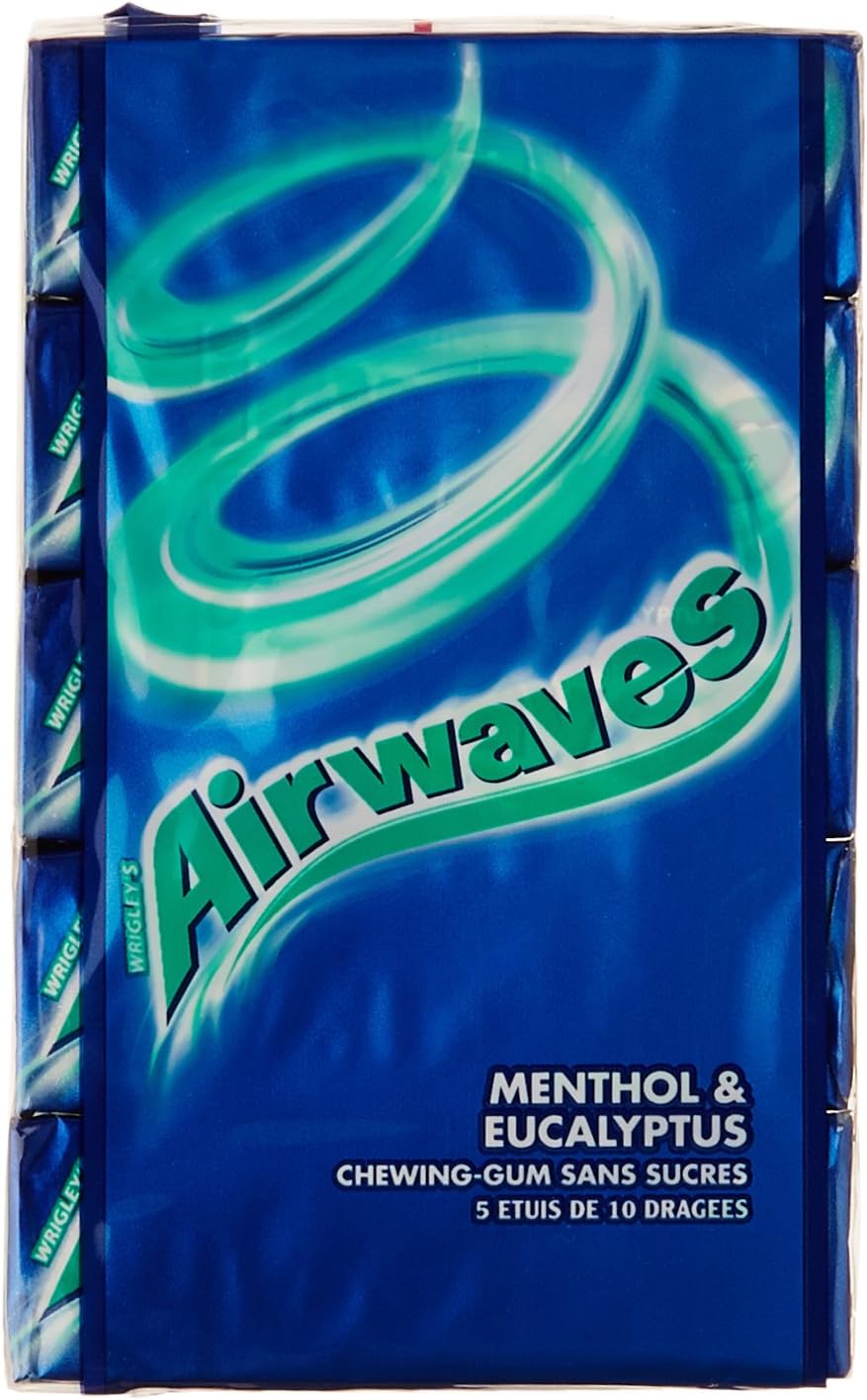 AIRWAVES 5 Etuis de 10 Chewing-Gum sans Sucres aux Goûts Menthol ...
