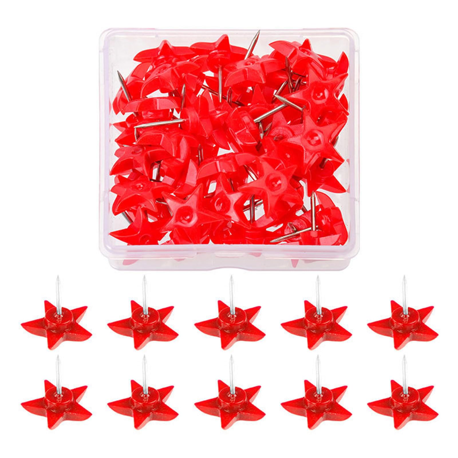 50Pcs Push Pins Decorative Map Pins Cork Notice Board Thumb Tacks for Bulletin Board Fabric Marking Picture Hanging Pushpins