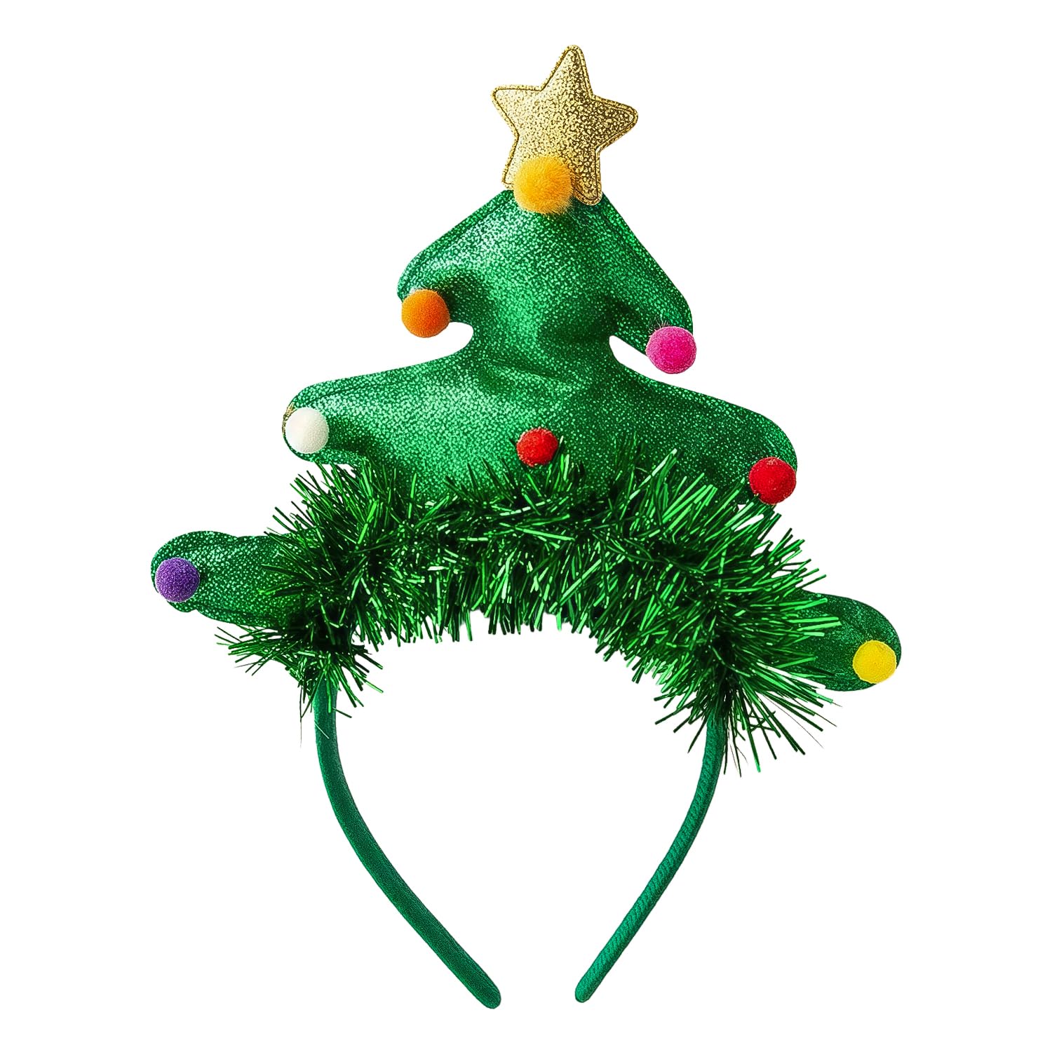 Lezevn Christmas Tree Headband Fun Dress Up Hair Accessory for Holiday Parties Gatherings Lightweight Durable Design with Unique Style