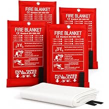 Ougist 4 Pack Emergency Fire Blanket for Home and Kitchen, 40"x40" Fire Blankets for Safety, Fiberglass Flame Suppression for Grill, RV & Camping, Peace of Mind for Your Family