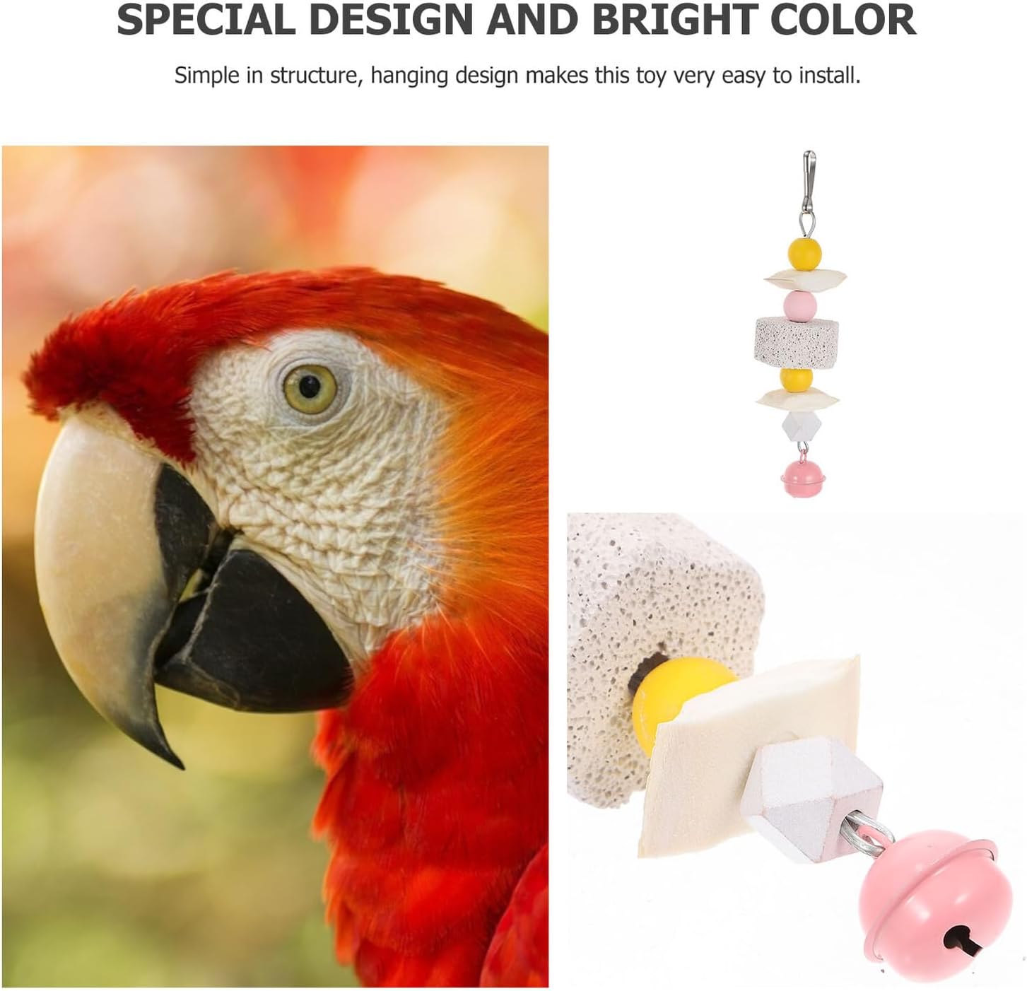 Parrot Cuttlebone Grinding with Buckle Calcium Chewing Accessory for Birds Teeth Cleaning Bite for Parrots and Pet Birds Pink Hanging Cage for Beak Health and Entertainment