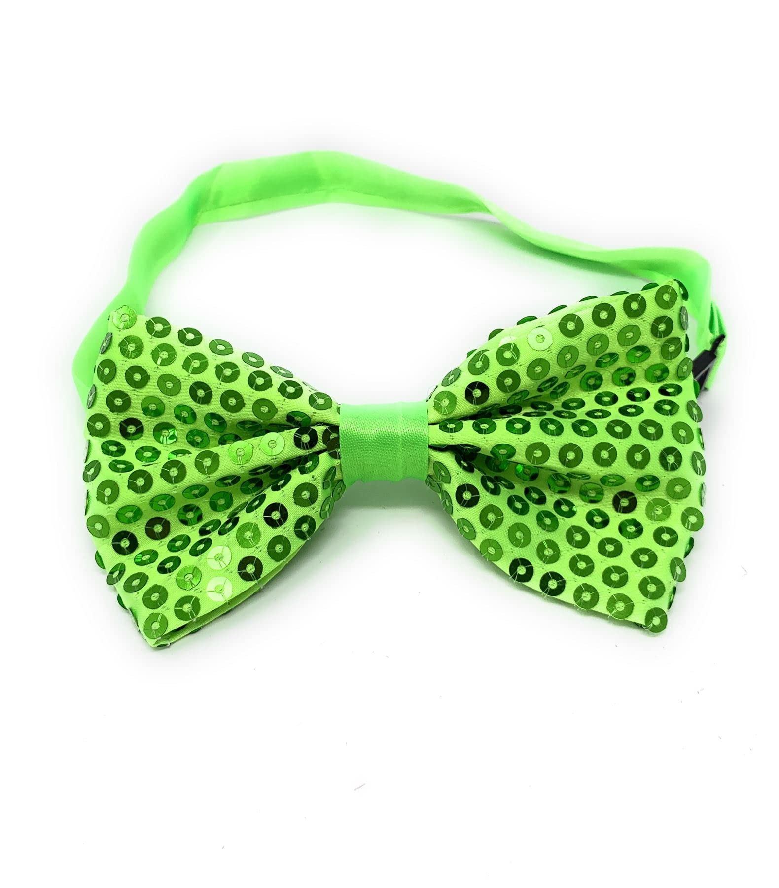 Cadoline Men's Lime Green St Patricks Day Pre Tied Bow Ties For Sequin Polyester 12 X 6Cm