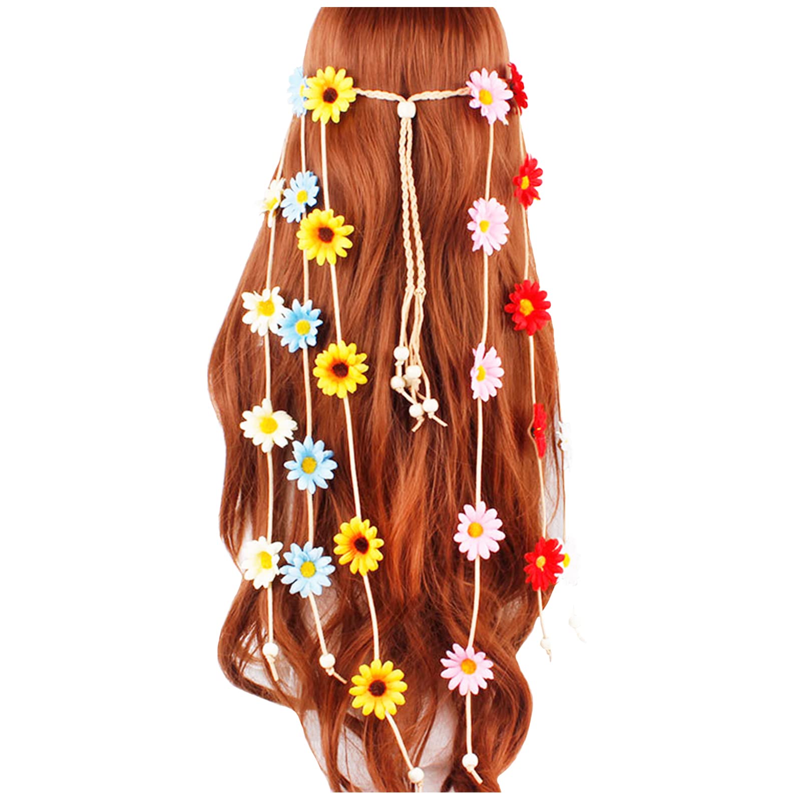 YAXAMING Halloween Sunflower Headband Daisy Flower Hair Bands Hoops Crown Floral Wreath Headpiece Hairband Women Xmas Hawaiian Festival Wedding