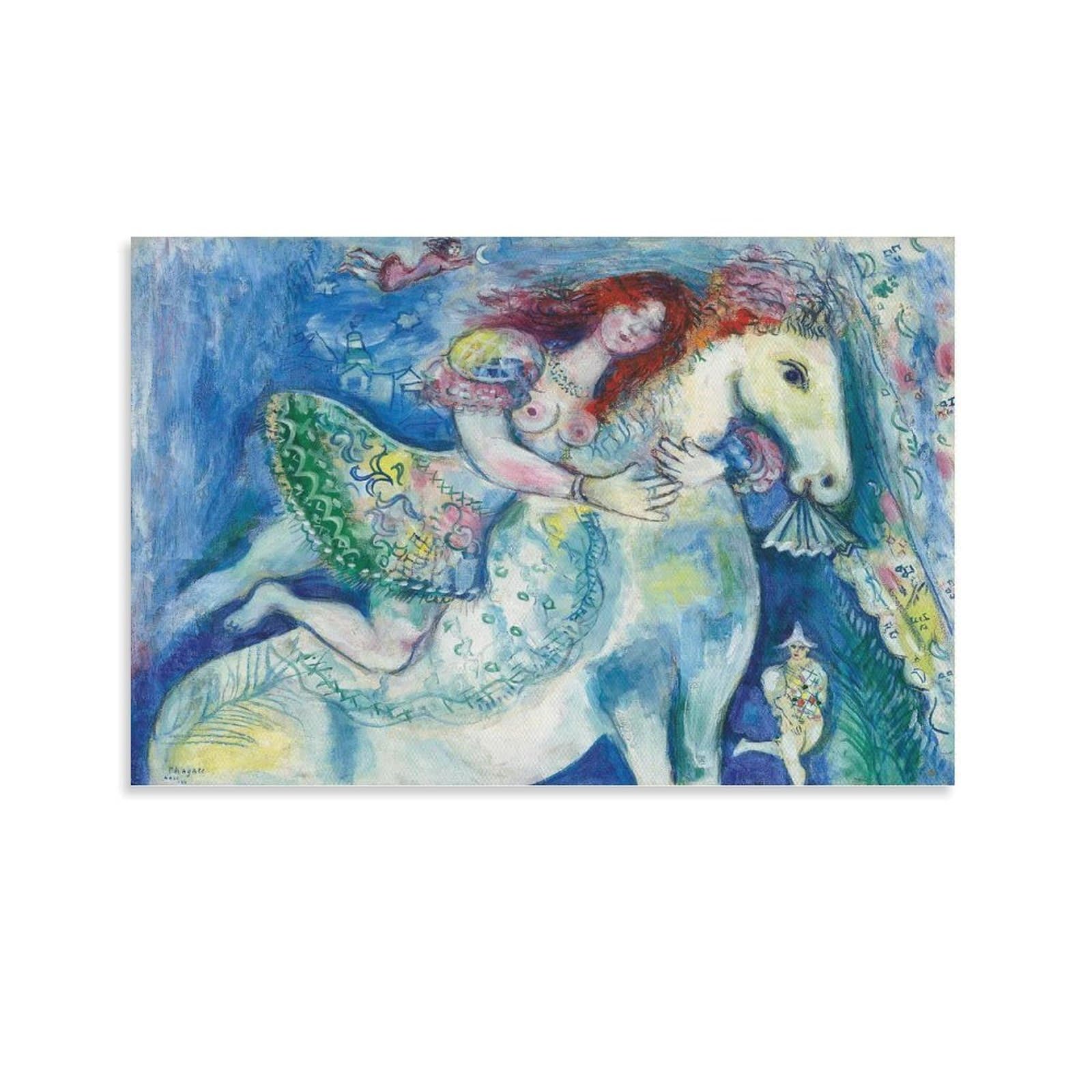 【真作】シャガール「赤い馬の女曲馬師」リトポスター 画廊シール有り 版画 絵画 Yahoo!オークション - 【 マルク・シャガール 「赤い馬の女曲馬