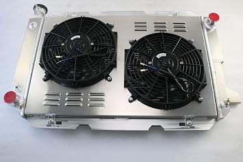 Ford F150 Radiator, Ford F250 Radiator, Ford F350 Radiator, Aluminum Radiator for 1985-1997 Ford F150 F250 F350 Bronco V8 Pickup, 3 Row Radiator + Shroud/Fan + Relay Kit