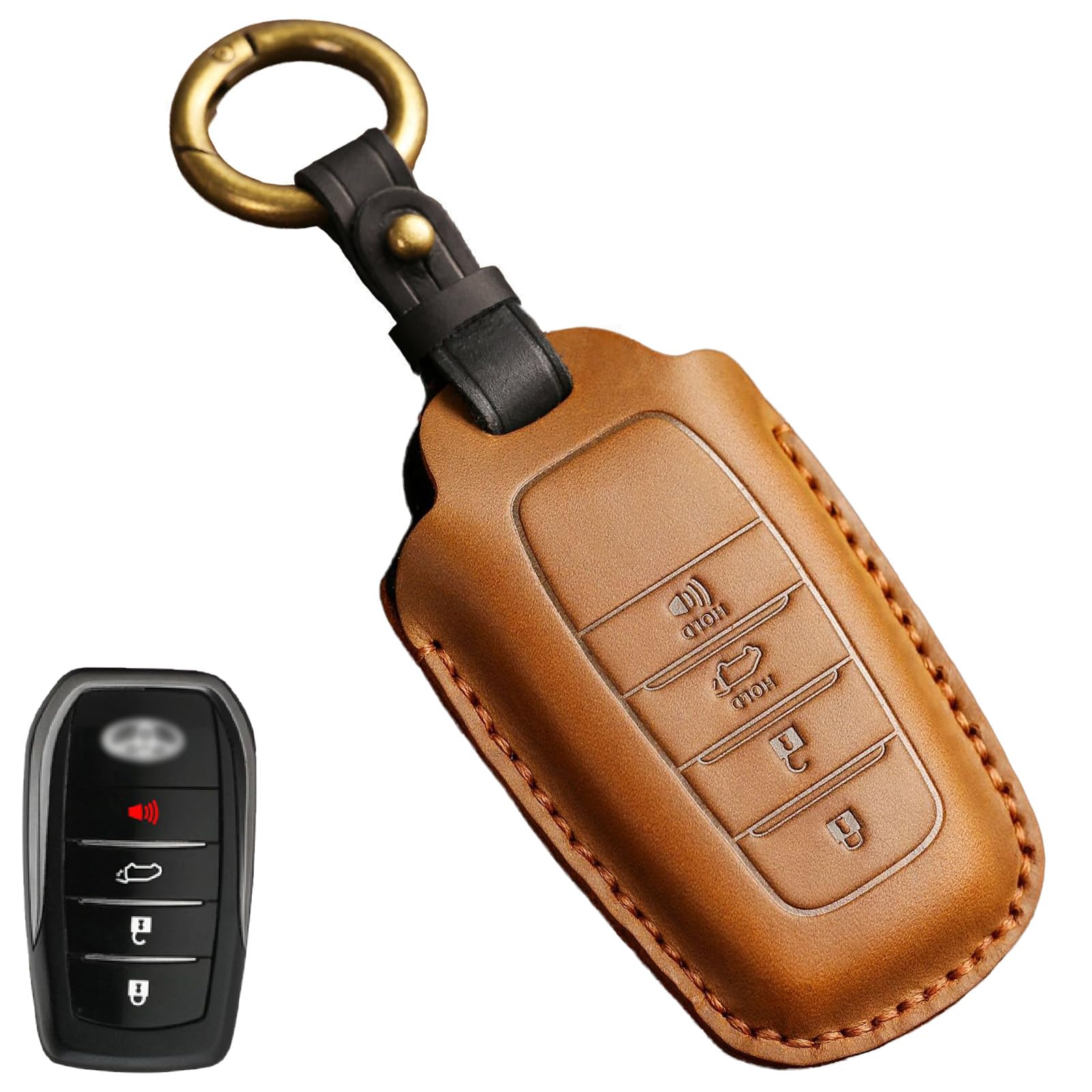 Amazon.com: EASYANT Leather Key Fob Cover for Toyota Tundra, Key