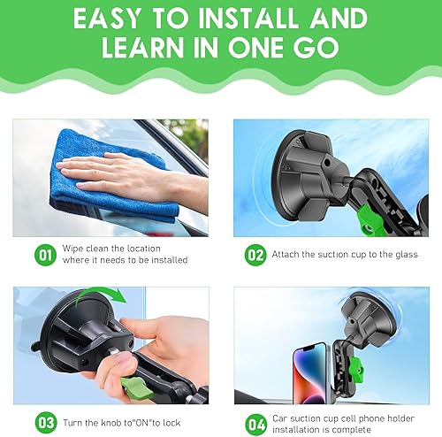 Miniatura 6 de psycat ChubbyGrip - Soporte magnético para teléfono de automóvil, ajustable en 360, soporte para parabrisas de tablero de instrumentos con ventosa