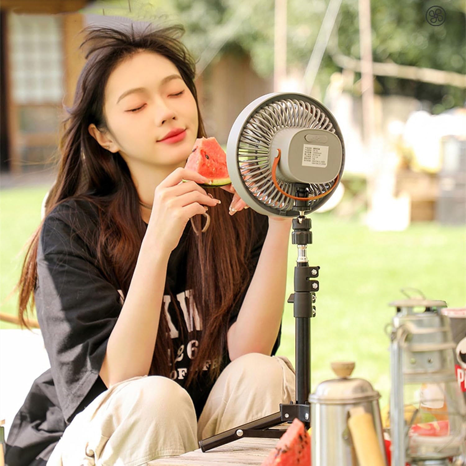 Fan 3 Gears Desktop Flexible Tripod for Outdoor Cooling Fan with LED Light