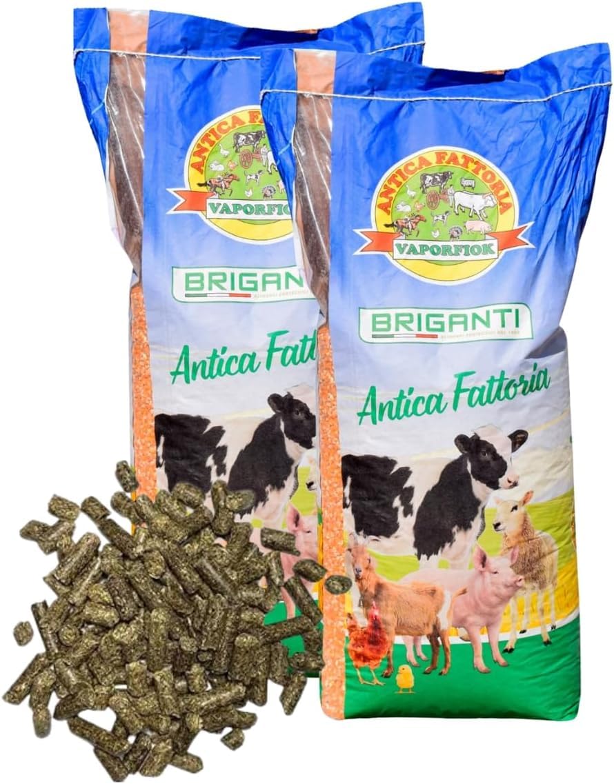 Erba medica pellettata per Cavalli, Ovini, Polli, Conigli e Bovini (2 sacco da 25 kg)