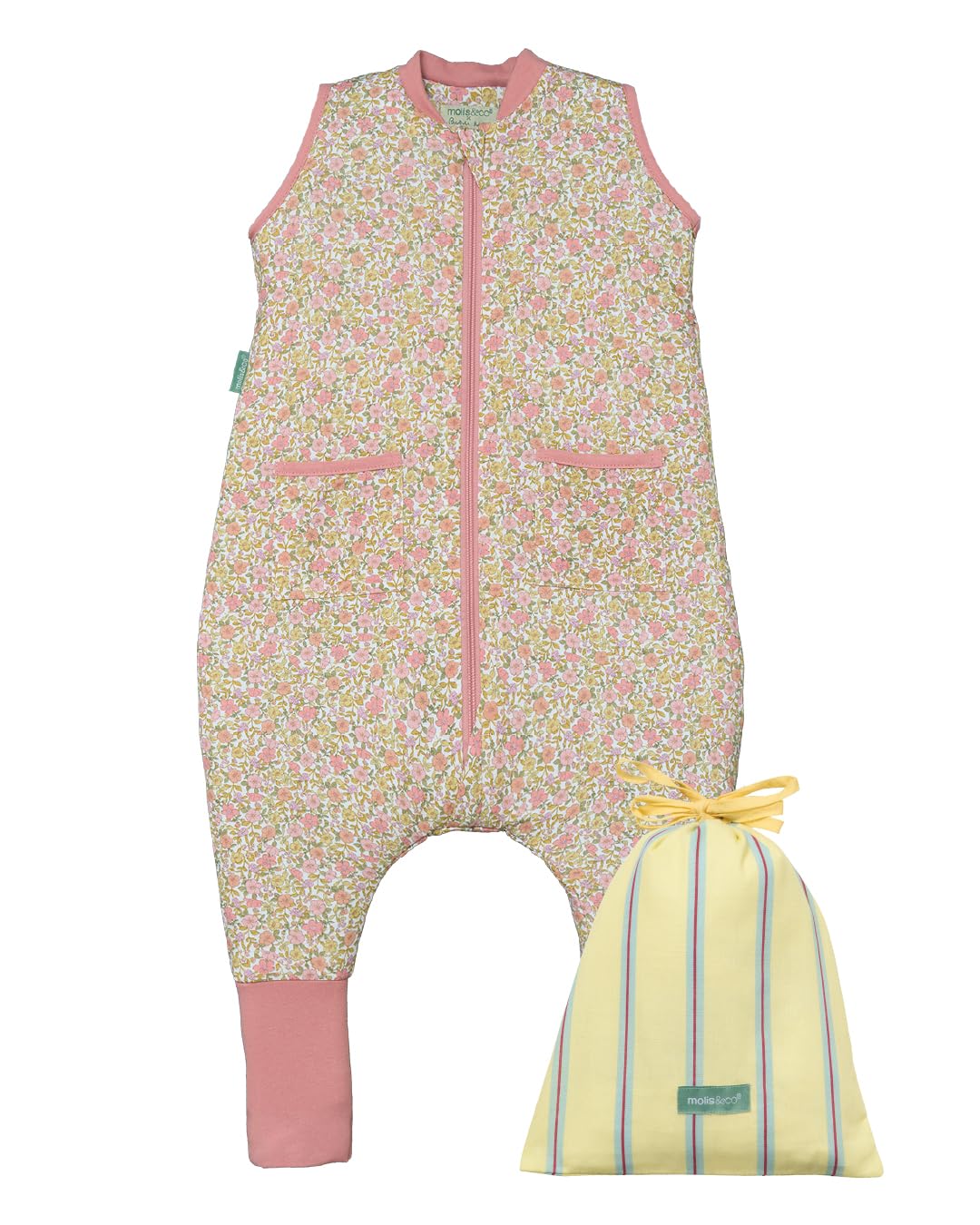 molis&co - Pijama Manta con Calcetines Antideslizantes 1.0 TOG - 80 cm (2 años) - Ideal para Primavera y otoño - 100% algodón (Oeko-Tex 100) - Mushrooms — view 10