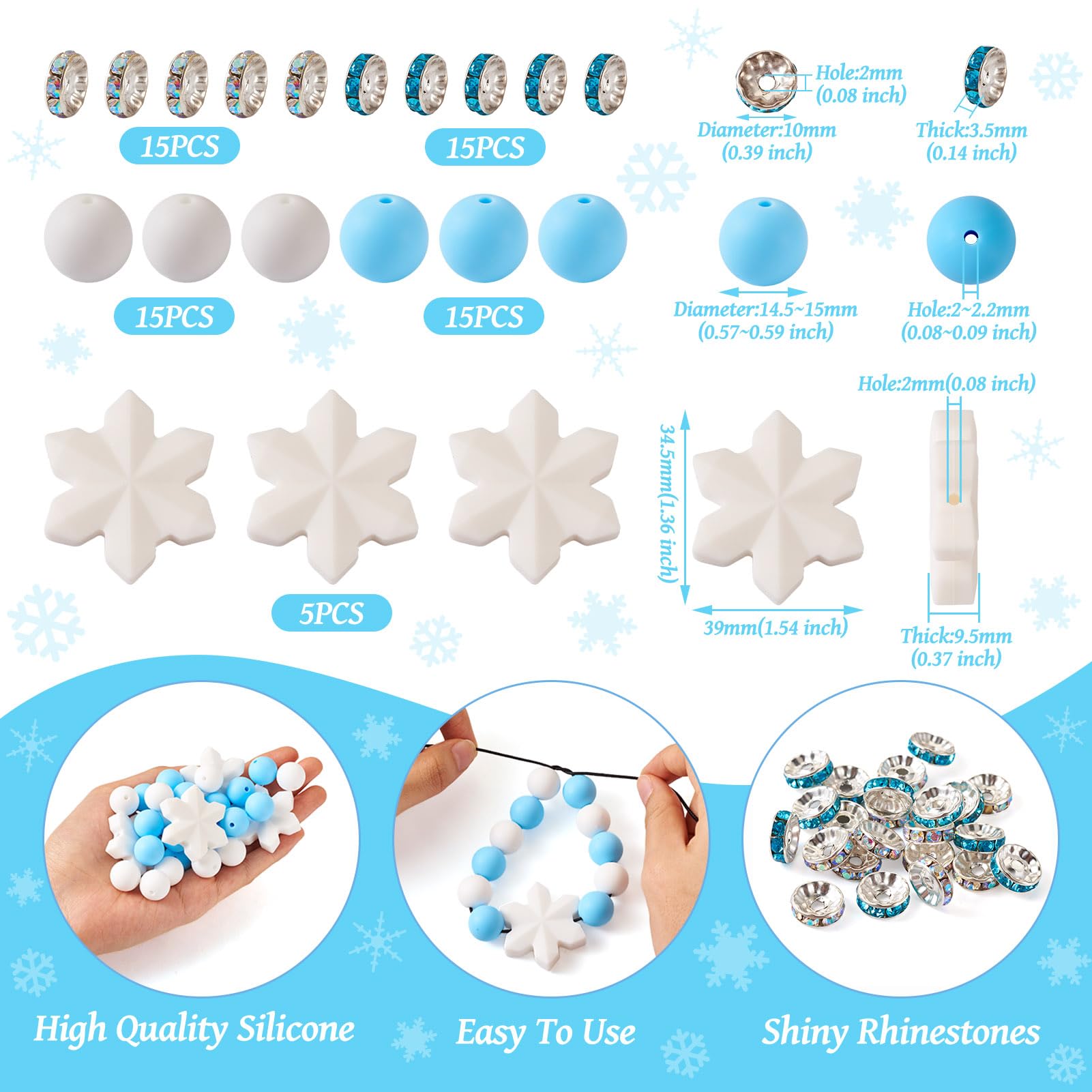 Cheriswelry DIY Winter Theme Jewelry Making Kits With 15mm Round