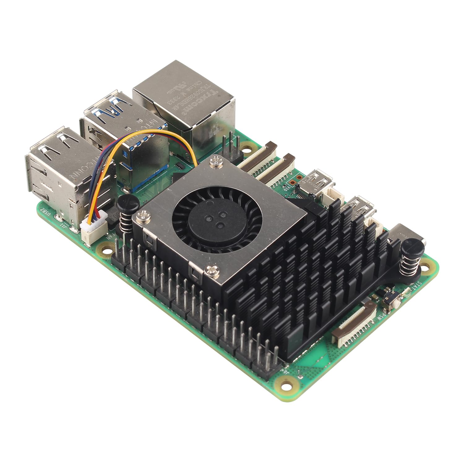 ZDE Aluminum Case ZC502 with Active Cooler ZP536 for Raspberry Pi 5 2GB 4GB 8GB 16GB Support PCIe to M.2 NVMe PoE HAT WiFi7 PCIe Peripheral Board ZP512 ZP513 ZP515 ZP516 ZP517A ZP581 ZP582 ZP590B - Additional View