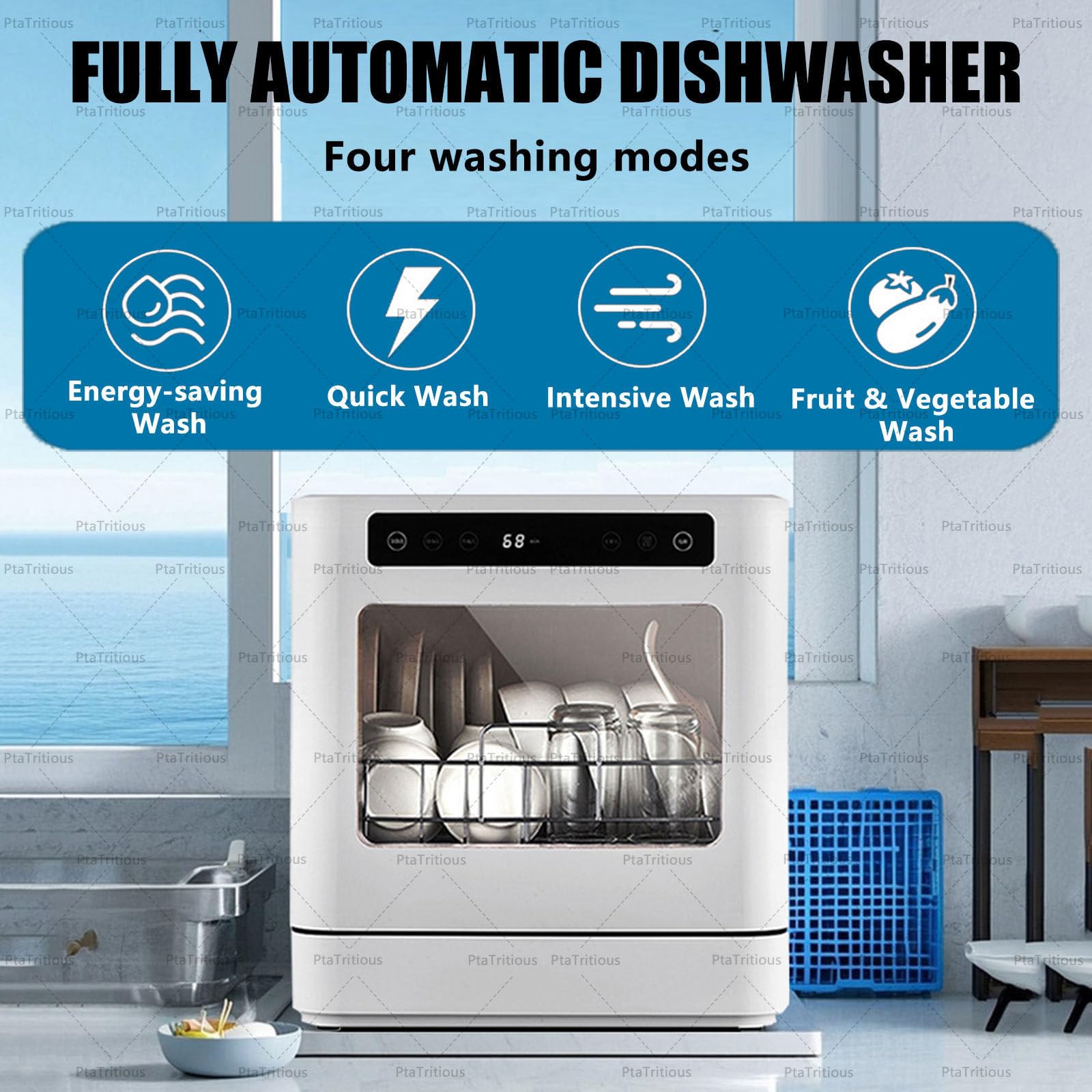 Lavavajillas portatil, Lavavajillas de sobremesa de bajo consumo 800W