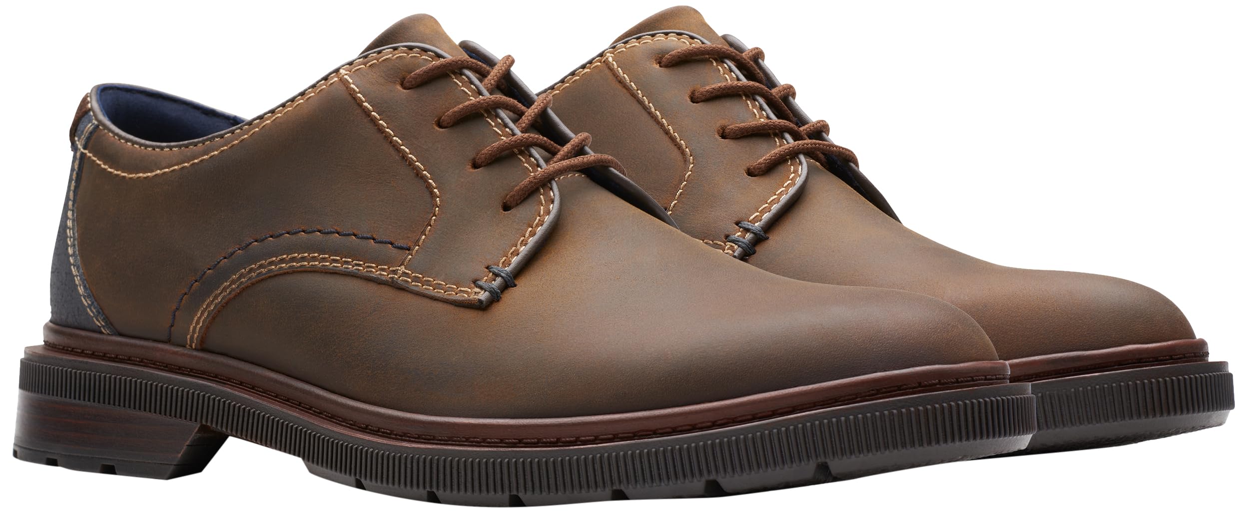 Clarks Burchill Derby Uomo, Pelle di Cera d'api, 41 EU