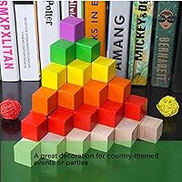 Vista 7 de Cubos de madera, 100 unidades, bloques de madera de 0.4 in, cubos de madera sin terminar, pequeños bloques cuadrados de madera para manualidades