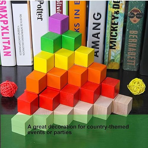 Miniatura 3 de Cubos de madera, 100 unidades, bloques de madera de 0.4 in, cubos de madera sin terminar, pequeños bloques cuadrados de madera para manualidades,