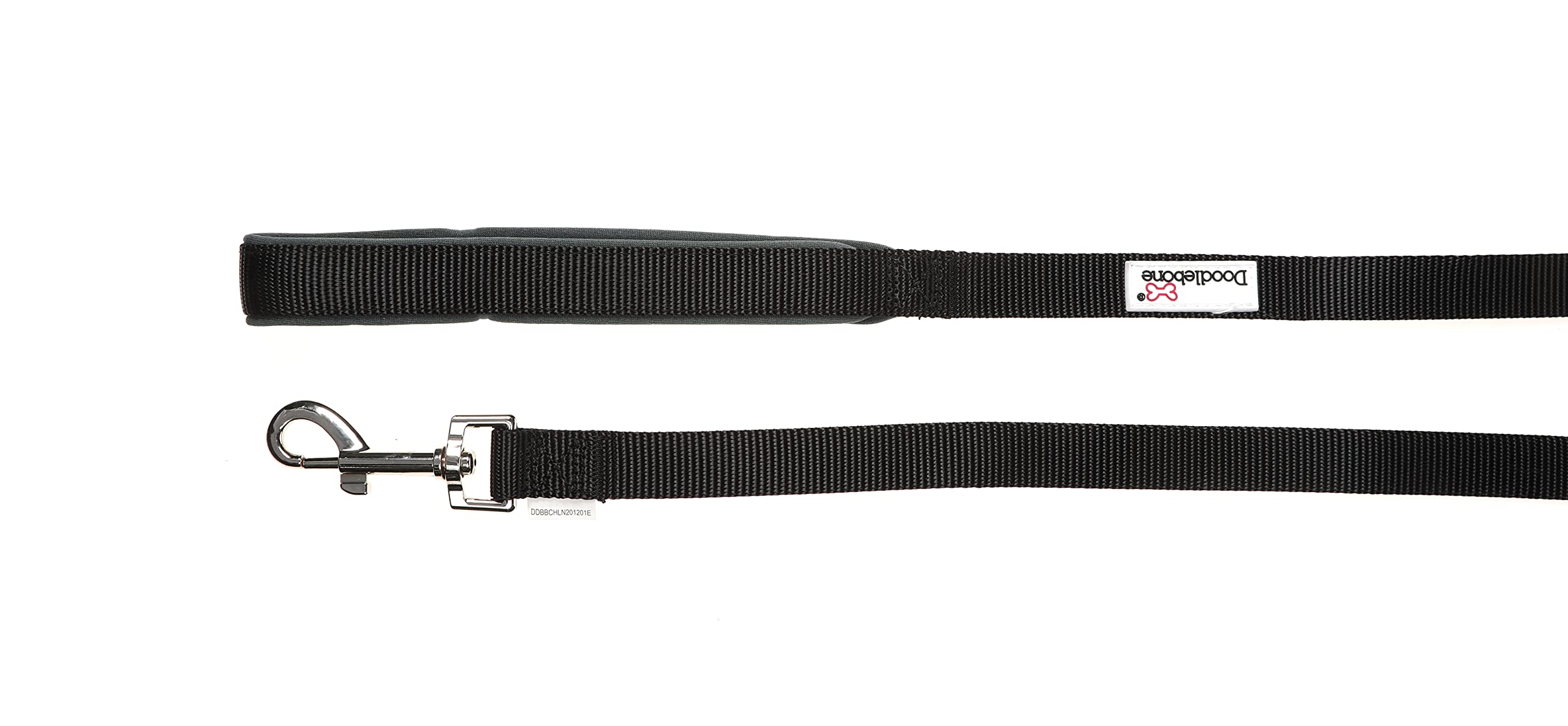 Doodlebone - Padded Dog Lead - Comfortable Dog Leash with Soft Neoprene Padded Handle, Strong Clip, 120cm Length, Machine Washable for Everyday Walks & Training - 15mm - Coal โ image 1