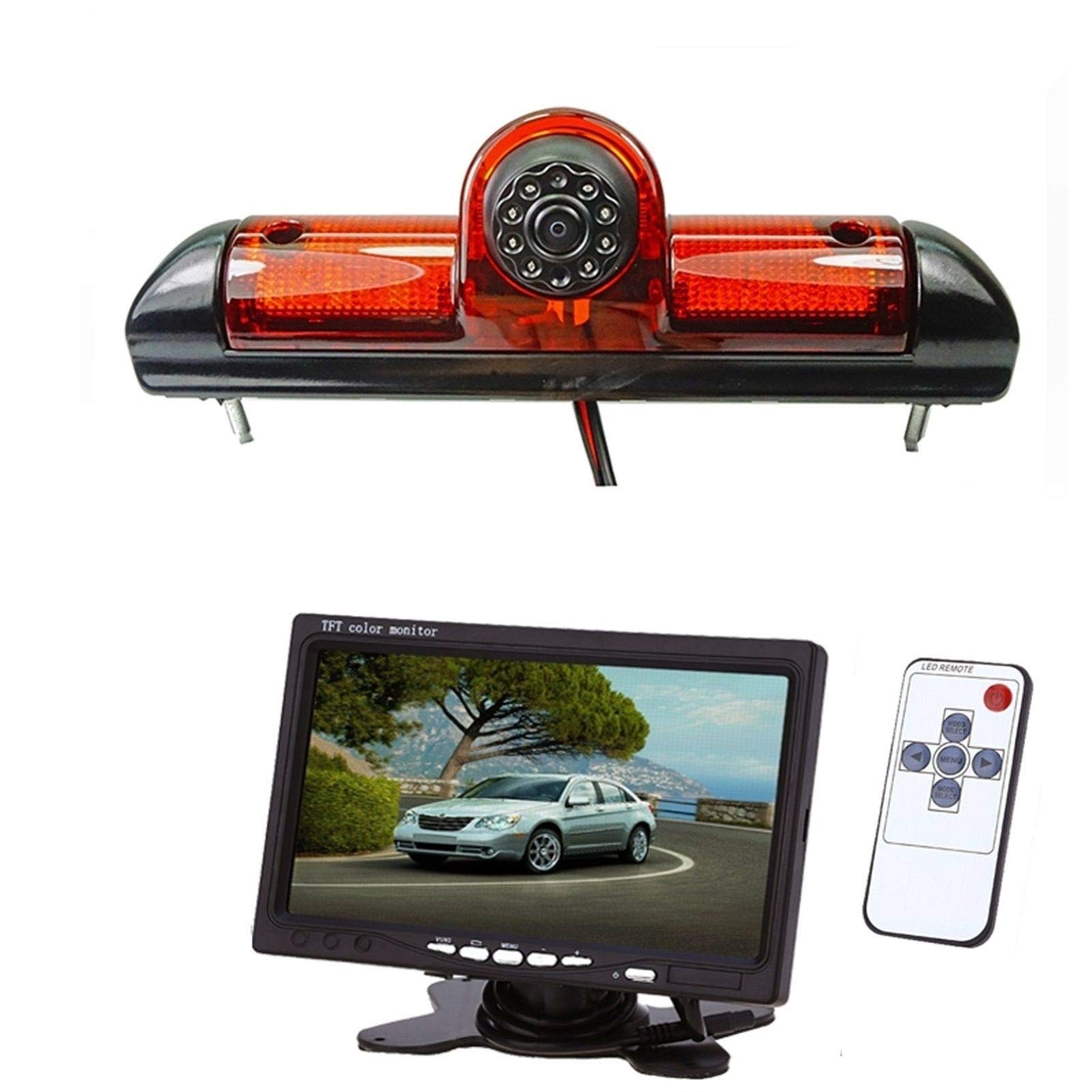 Kamera cofania ze światłem stopu, do Fiata, Ducato Late, do Peugeota, Boxera, do Citroena, Jumpera 2006-2015 z 7-calowym monitorem LCD, zestawem do parkowania i cofania 2 w 1 Samochodowy Sy