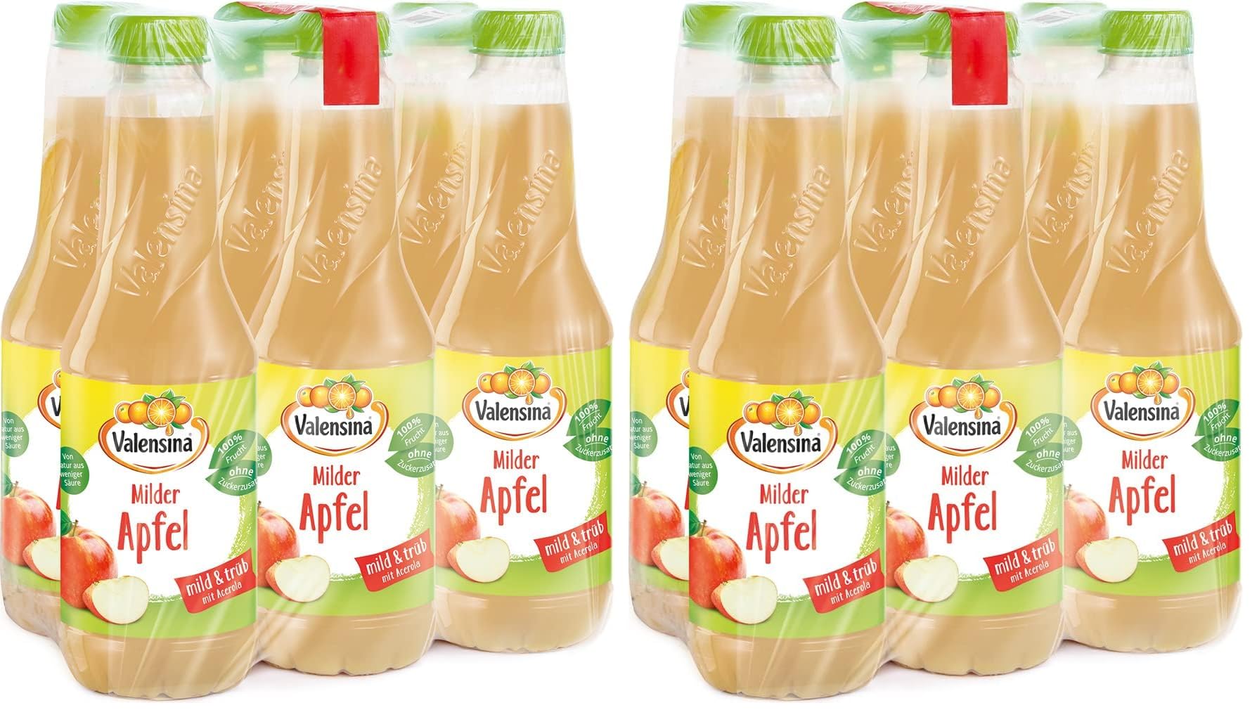 Valensina milder Apfel 100% Saft, 6 x 1L (Packung mit 2)