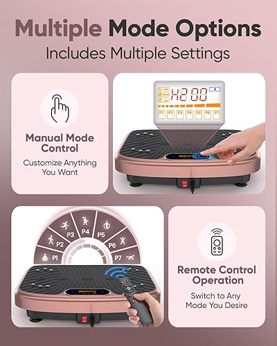 Miniatura 4 de Vibration Plate Exercise Machine, Vibrating Plate Platform for Lymphatic Drainage with 200 Adjustable Speeds, Power Vibration Plate for Weight Loss