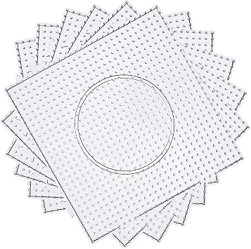 H&W 4PCS 5mm Fuse Beads Boards, Large Clear Pegboards Kits, with Gift 4 Lroning Paper WA3-Z1