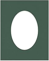 Vista 3 de CountryArtHouse Marco ovalado verde cazador de 5 x 7 pulgadas, sin ácidos, con núcleo blanco, corte biselado para fotos de 4 x 6, se adapta a marcos