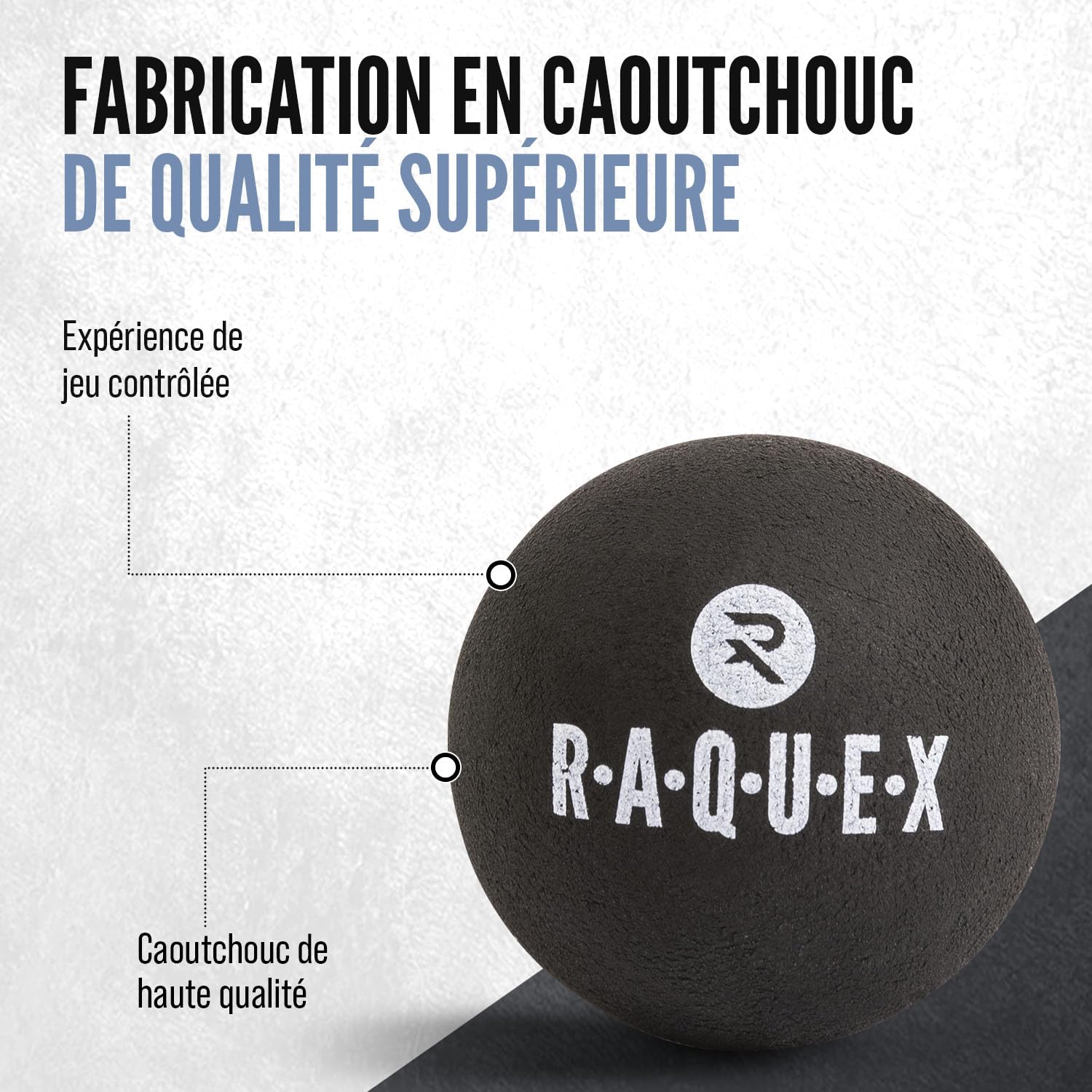 Raquex Balles de Squash Progression 4 Vitesses - Point Rouge, Bleu, Jaune, Double Jaune