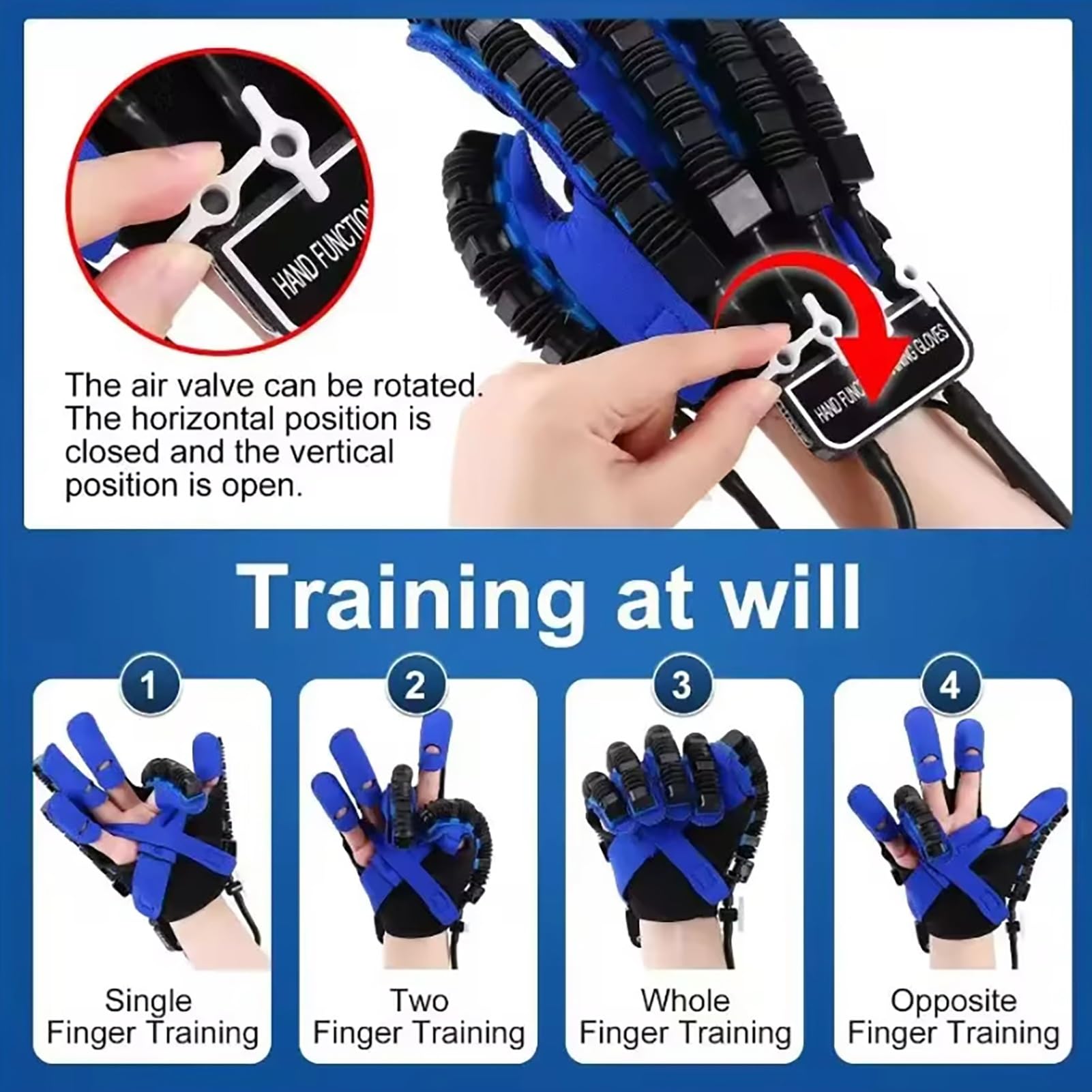 Guantes De Rehabilitación Robótica,hemiplejía Y Accidente Cerebrovascular Órtesis De Dedo,Equipo De Entrenamiento Para Aliviar Calambres(Right,X-Large)