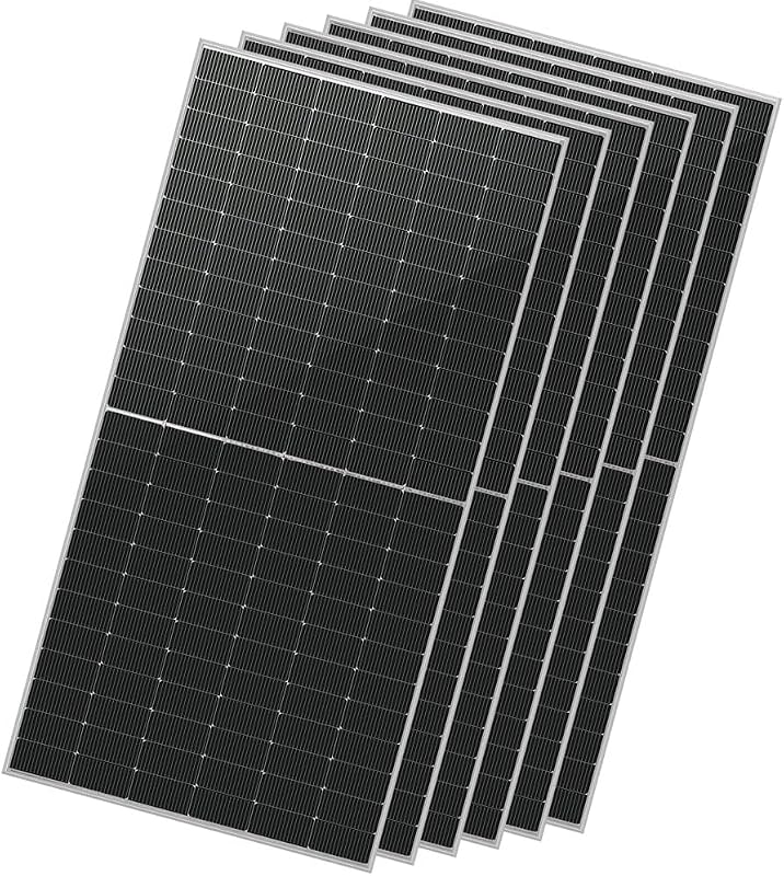 SUNGOLDPOWER 16BB N-Type 6 paneles solares bifaciales PERC de 560 W monocristalinos, alta eficiencia hasta 30%, módulo fotovoltaico de alta potencia para sistemas solares fuera de la red, residenciales y comerciales (6 unidades de 560 W bifaciales)