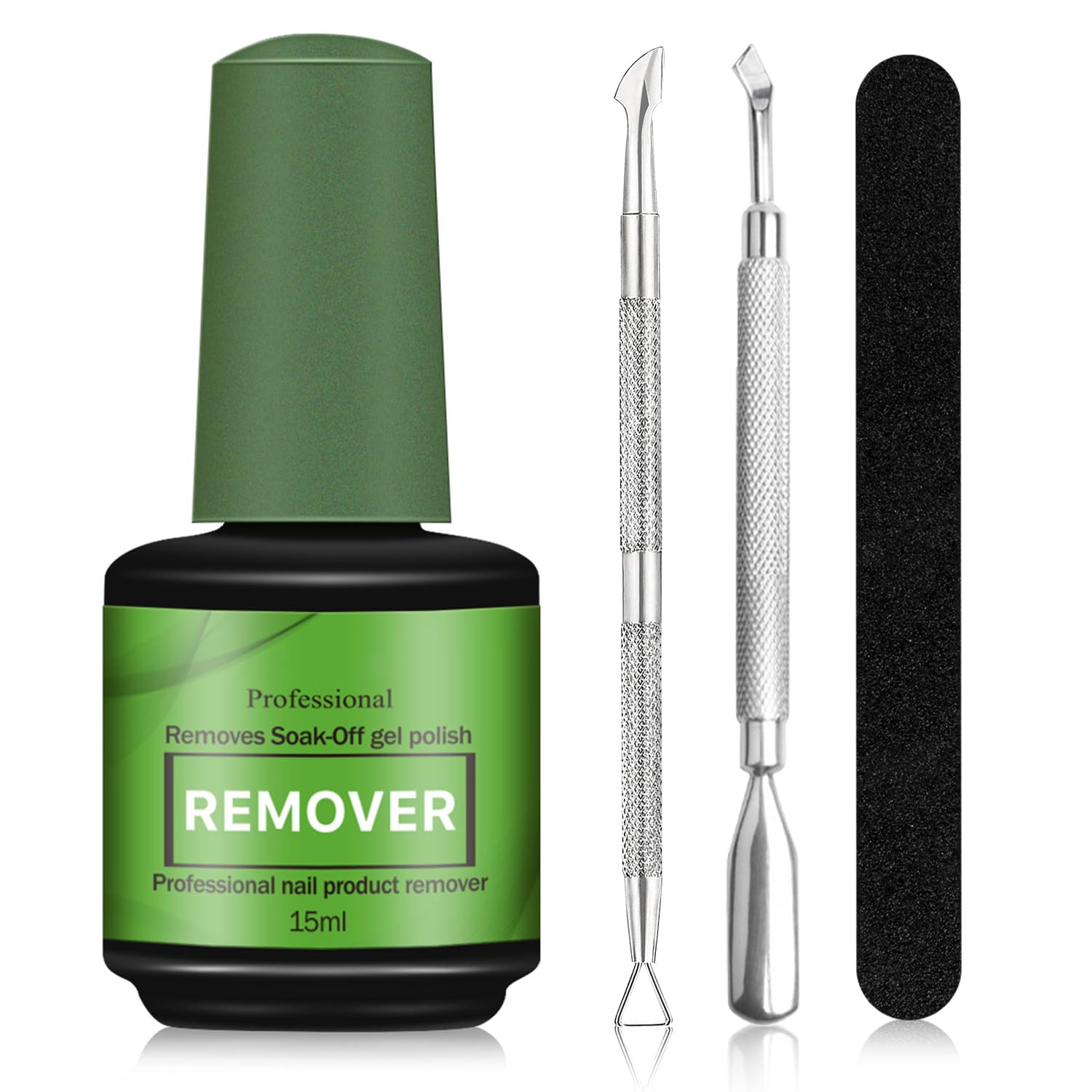Remover Solvente Per Smalto Semipermanente,Levasmalto Rimuovi Semipermanente Unghie,Togli in 5 Minuti,Rimozione Per Shellac Gel Polish,con Lime per Unghie e Raschietti per Smalto e Spingi Cuticole