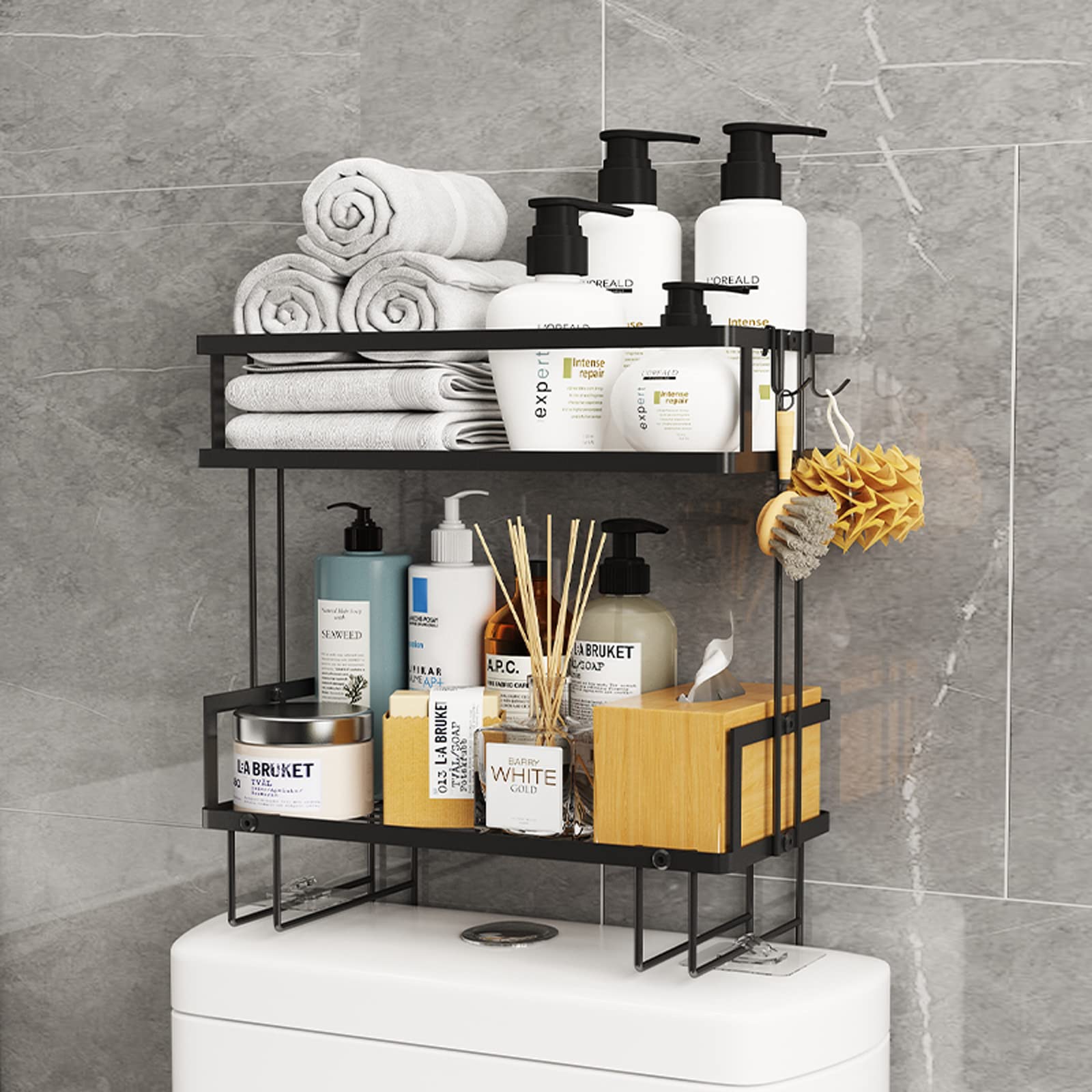 Buy KONCON Bathroom Over The Toilet Shelf, Bathroom Storage Organizer Toilet Shelves for