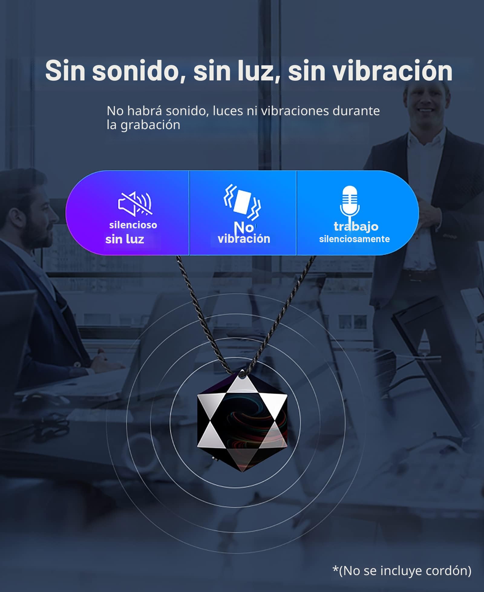 WANGCL grabadora de voz mini colgante, grabadora de audio activada digital profesional, 60 horas de espera, USB 8 GB con cancelación de ruido