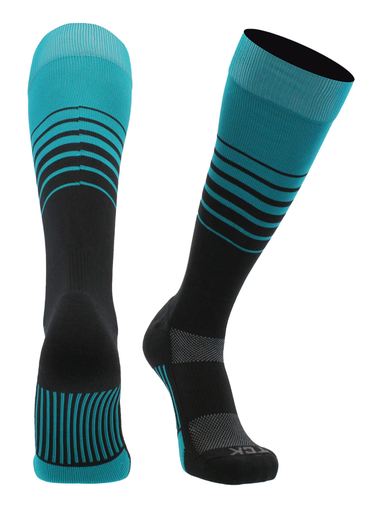TCK Elite Breaker Striped Socks | Over-the-Calf Soccer Baseball Softball Socks | Extra Stretch for Shin Guards | USA Made