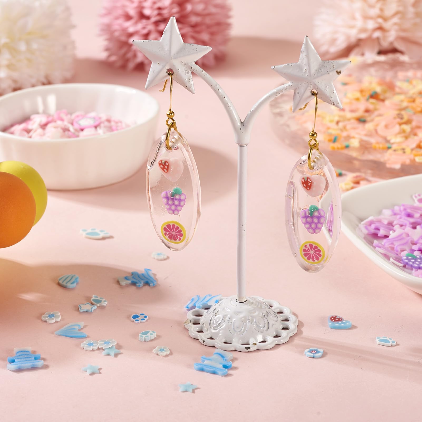 Spritewelry Clay Slices Nail Art Slices Slime Charms 3D Polymer Slices Phone Charms Flatback No-Hole Luminous Charms for Nail Art Fashion Cellphone Decoration (Colorful-40G) - Image 2
