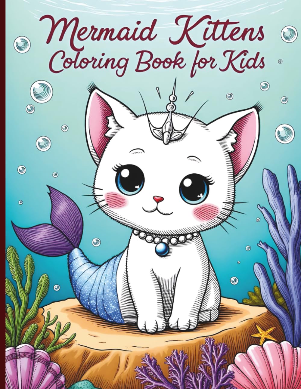 Mermaid Kittens Coloring Book for Kids: Cute and Magical cat mermaids to color - a fun fantansy coloring adventure for ages 4-8
